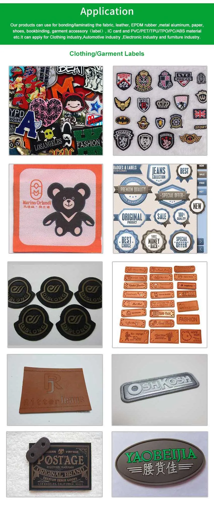 Hot-melt adhesive film for trademarks Hot-melt adhesive film for trademarks